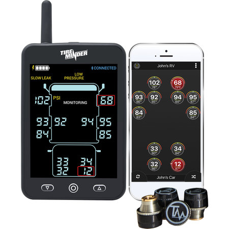 MINDER RESEARCH Minder Research TM22129 TireMinder A1AS RV TPMS with 4 Standard External Transmitters TM22129